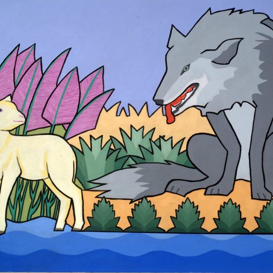 le loup et lagneau 100x81