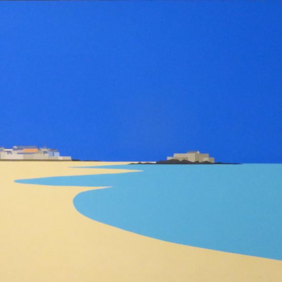 Saint Malo et le fort National vu de la plage du sillon 92x65 92x65.ANQUETIL