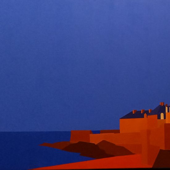 La plage bon Secours et les remparts a St Malo au couchant 92x65